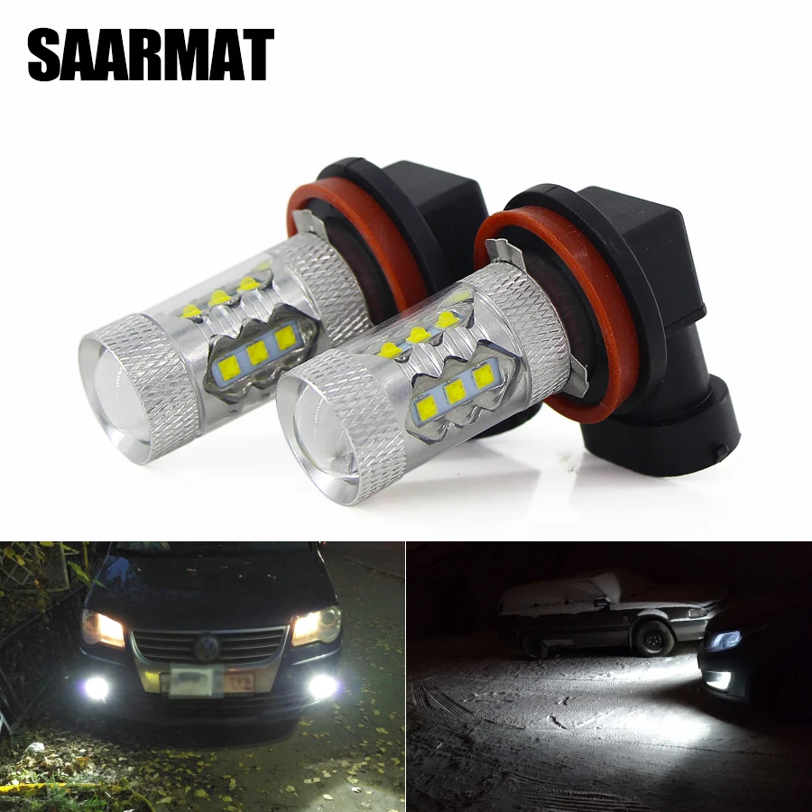2 шт. Автомобильные светодиодные лампы 9006 HB4 18 светодиодов 80 Вт|Передние LED-фары