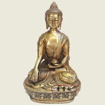

Tibet Tibetan Buddhis Shakyamuni Bronze On The Back Carved Dragon Buddha Statue Metal Handicraft Desktop Decoration R1526
