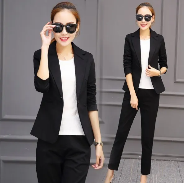 black and white female suits