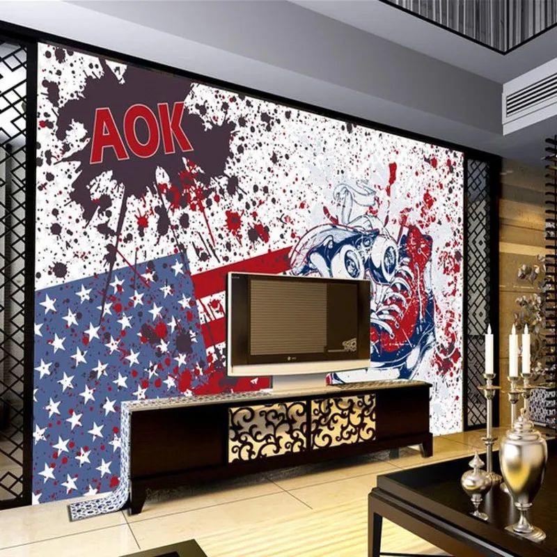 Custom 3d mural English graffiti KTV living room bedroom wallpaper 3D three-dimensional wallpapper murals Custom 3d mural English graffiti KTV living room bedroom wallpaper 3D three-dimensional wallpapper murals