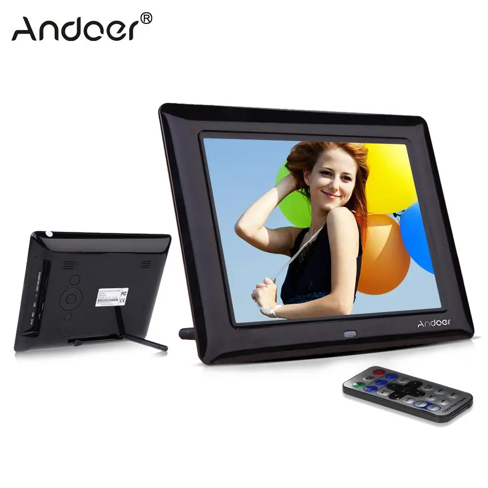 

Andoer 8'' HD TFT-LCD Desktop Digital Photo Frame Clock MP3 MP4 Movie Player Digital Picture Frame with Remote Control