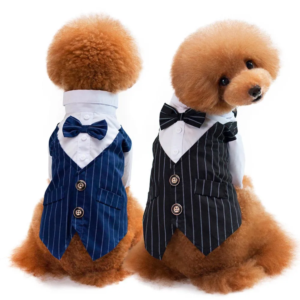 MOLAVE New Fashion Pet Dog Puppy Shirt Suit Wedding Groom Tuxedo