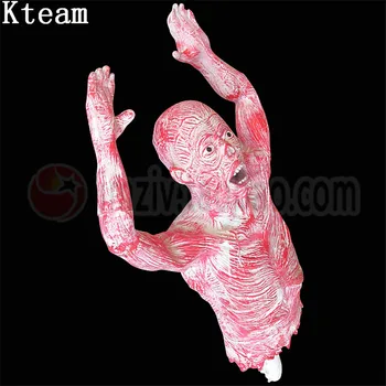 

Halloween Props Hanging Skull Bloody Zombie Broken Body Scary Haunted House for Bar Party Decorations Halloween Ghost Blood Toys