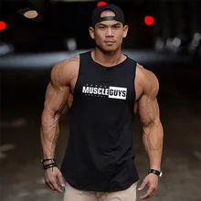 Muscleguys Фитнес хлопок майка для мужчин жилет для бодибилдинга спортивная одежда топики без рукавов рубашки бренд свитер для спорта Tanktop