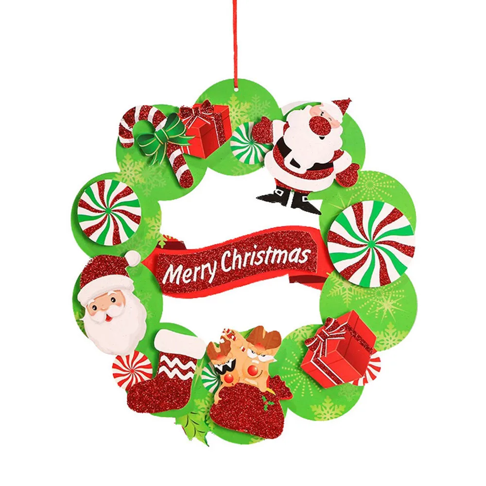 Декор рождественской елки романтическая гирлянда Красивая подвеска вечерние украшения Рождественская елка орнамент венок Санта Клаус Колокольчик Рождественские товары