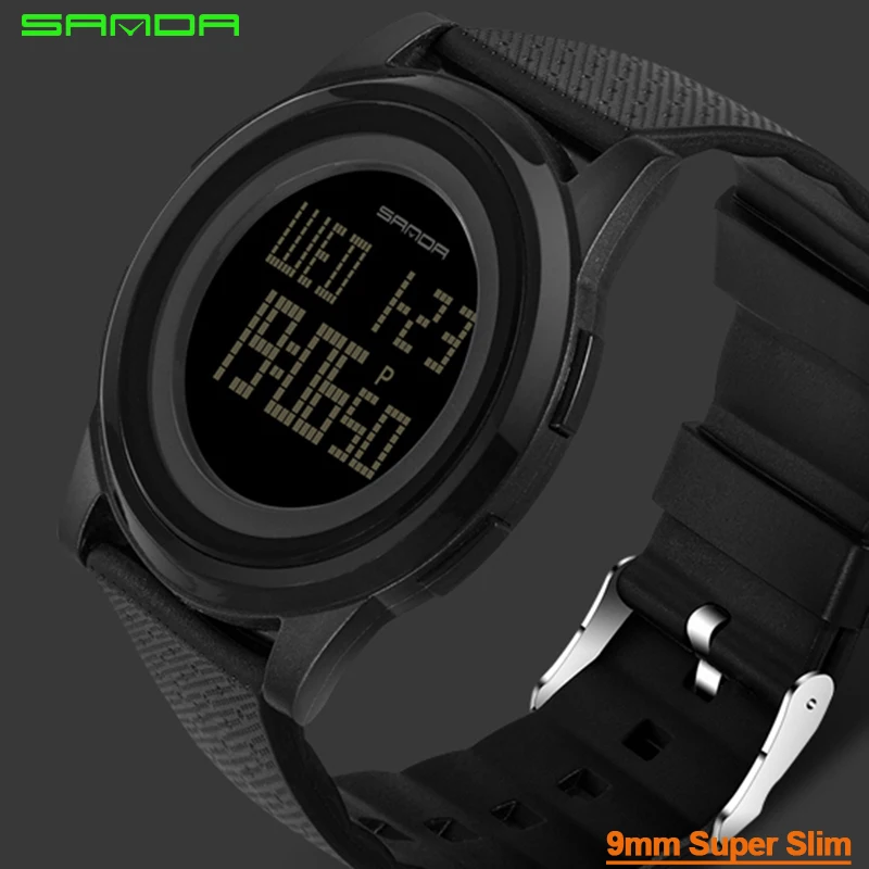 slim digital sports watch