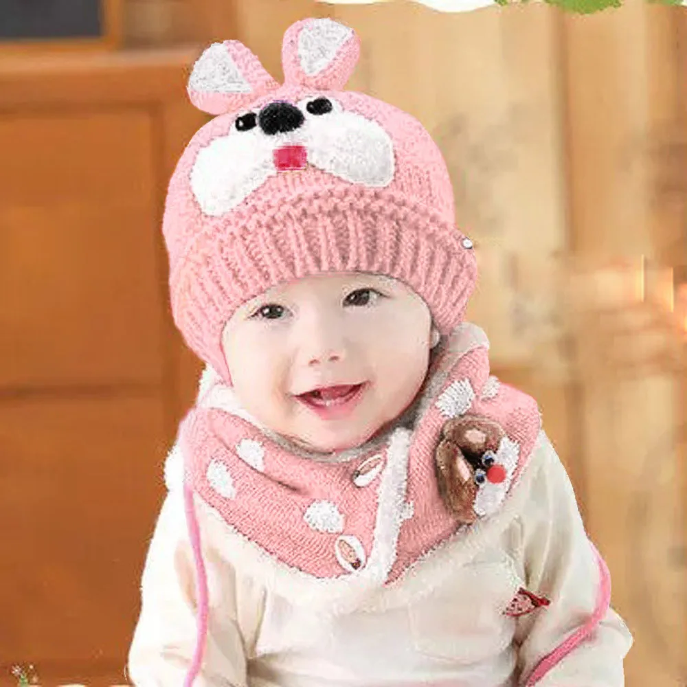 Детская вязаная тёплая шапка + шарф 2 предмета для девочек мальчиков и младенцев