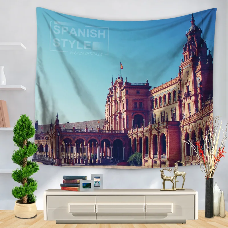 

Cityscape Tapestry Polyester Printed Europe Home Decoration Wall Hanging Blankets Mandala Toalla Playa Moroccan Decor Hippie
