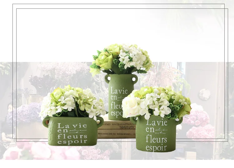 Украшения для дома, зеленая керамическая ваза с фигурами, артваре, украшение для книжного шкафа, 1 шт