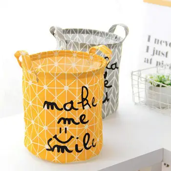 

New stripe Makeup Cosmetic Storage barrel Kids Toy Storage Box Organiser Foldable Container desktop debris Storage Basket AU857