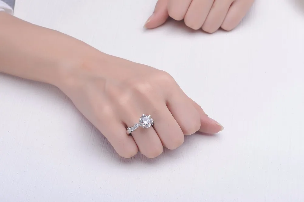 Потрясающее кольцо лорда Awesome 3CT SONA имитированный алмаз кольцо обручальное женское серебро 925 пробы 18 к белое золото покрытое ювелирное изделие