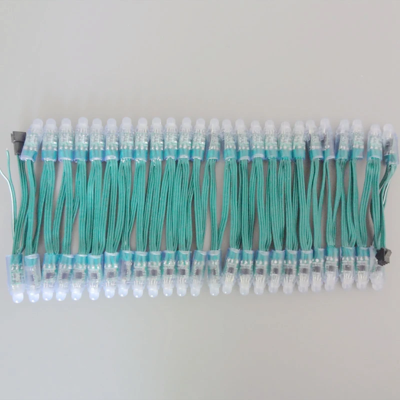 

2000pcs 12mm Green Wire Cable WS2811 2811 IC RGB Led pixel Module Waterproof Full color Addressable DC12V input