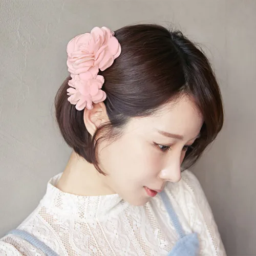T022 Summer Style Elegant Fabric Flower Hair Barratte Hairclip T022 Summer Style Elegant Fabric Flower Hair Barratte Hairclip Side Clip For Head Accessories Women Clips Clamp In From