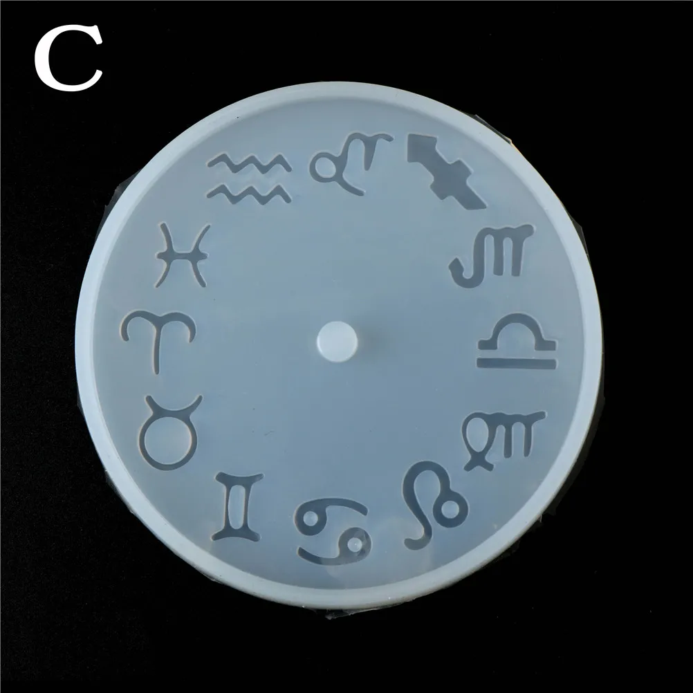 9,8 см римские цифры часы с созвездием силиконовые формы для изготовления ювелирных изделий из эпоксидной смолы DIY ручной работы - Цвет: C
