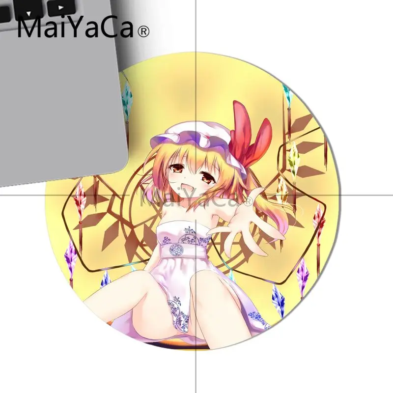 MaiYaCa мои любимые аниме «touhou Project» алого цвета глаза прочный резиновый коврик для Мыши Pad 20x20 см 22x22 см в диаметре коврик для мыши - Цвет: 22x22 cm