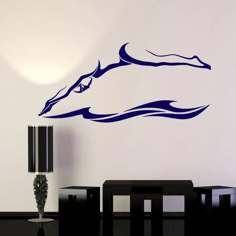 DCTAL swim decal triatlon etiqueta Run Riding nadador Decal natacion vinilo chm decoracion Mural bano etiqueta swim Sticker 8663