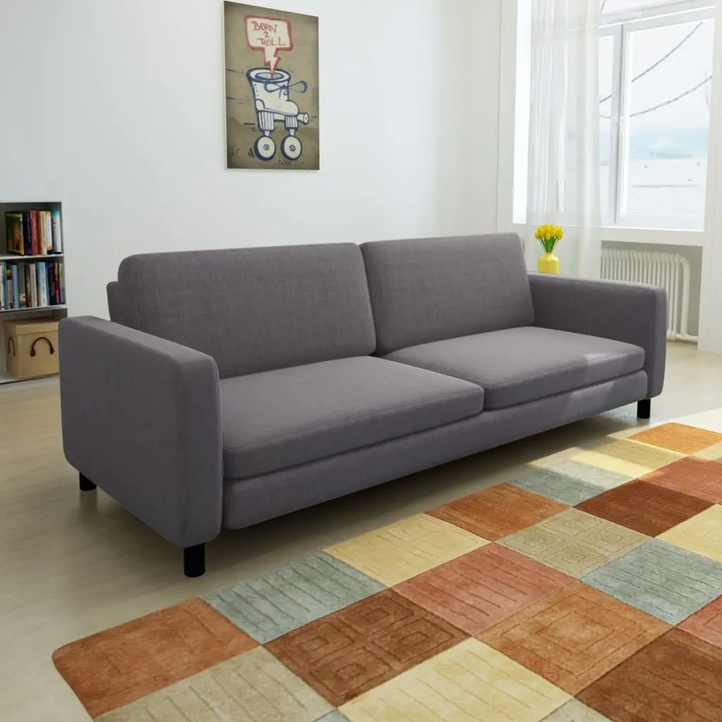 vidaXL Dark Gray 3 Seater Sofain Living Room Sofas from Furniture on
