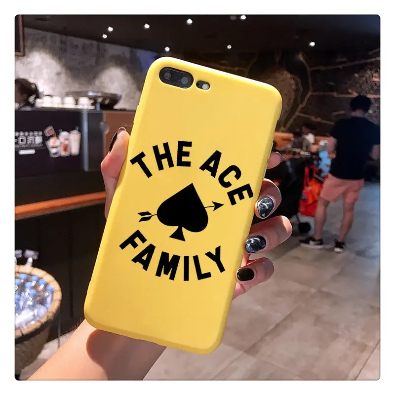 Ace Family Candy Color TPU Case phone For iphoneX 7 8 XS XR XSMAX Pink Red Black Yellow purple White Cover