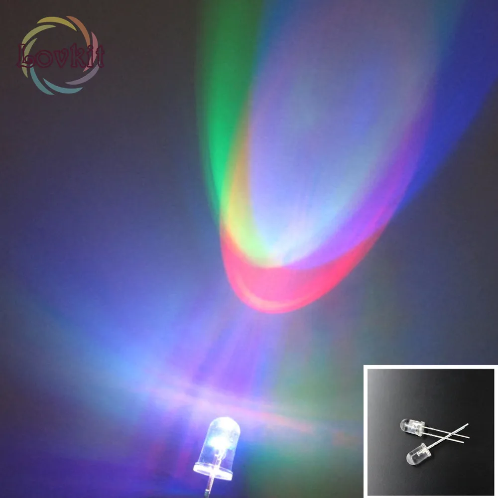 500pcs 5MM Fast RGB Flash Red Green Blue LED Rainbow MultiColor