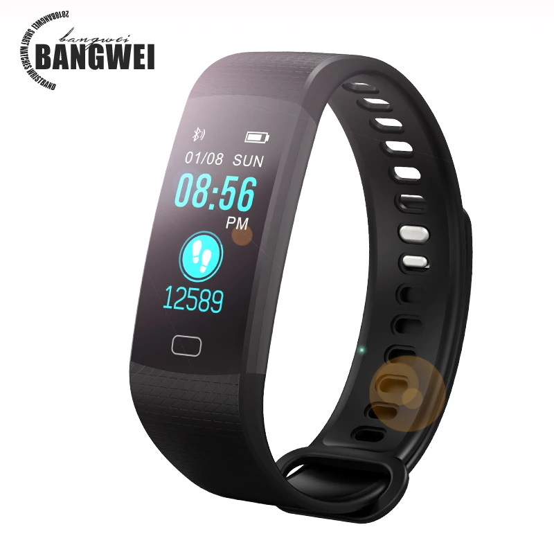 

BANGWEI Smart Bracelet Waterproof ECG Real -time Minitor Dynamic Heart Rate Sport Fitness Wristband Support USB-charge Men Watch