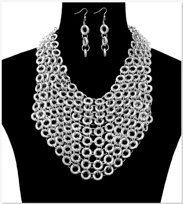 

Free Shipping New Style N24 Women Silver Chains Necklace&Pendants Short Layers Necklace Chains Jewelry