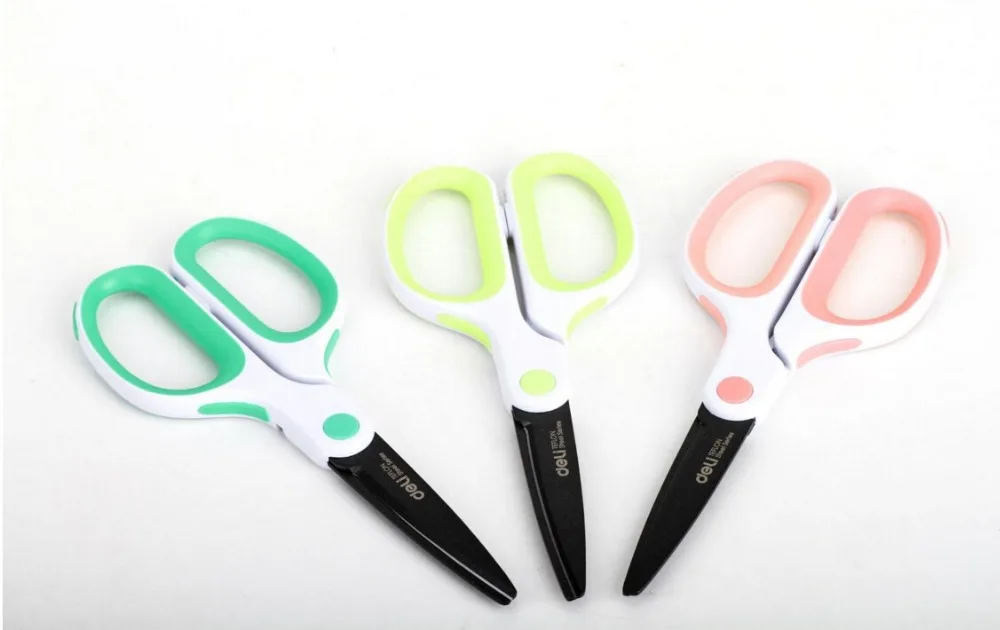 

6-1/2 inch Non-Stick Teflon Coated Stainless Steel Scissor for Adhesive Tapes Shearing, Color Random