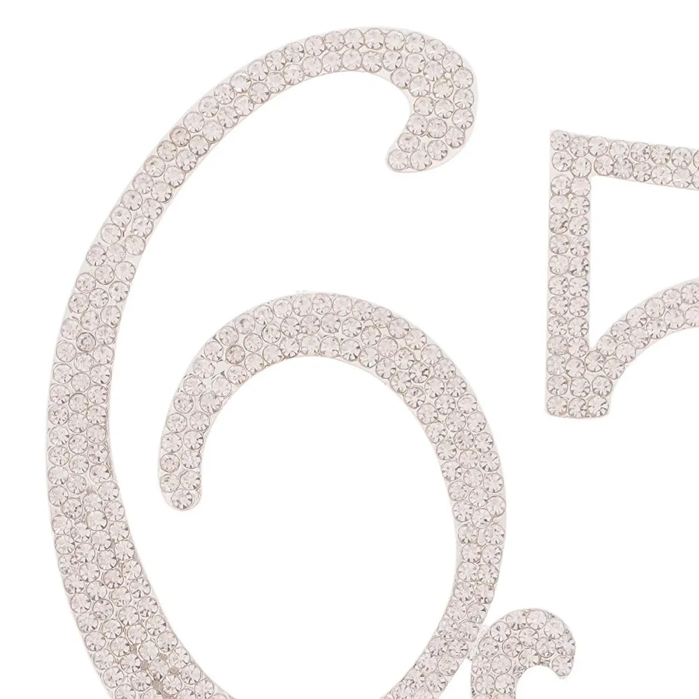  Celebration 65 Cake Topper for 65th Birthday Party, Rhinestone Number Decoration (Silver)  (3)