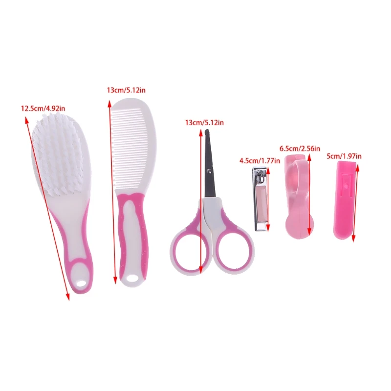 New-6pcs-Set-Newborn-Baby-Kids-Manicure-Nail-Hair-Health-Care-Grooming-Brush-Kit-Color-Random