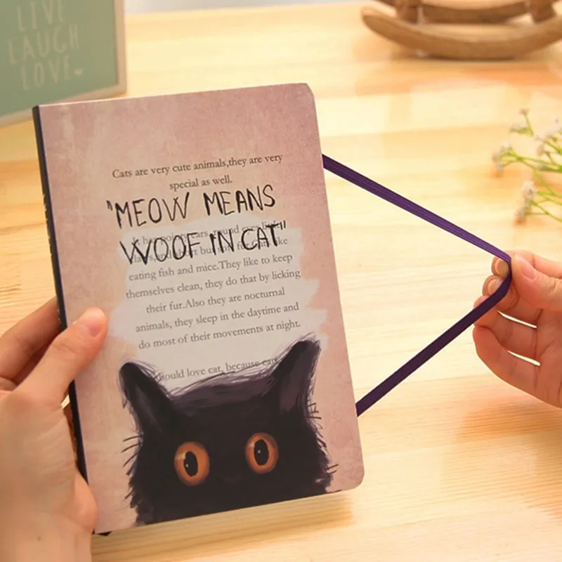 

2019 Creative Cartoon Cat Journal Diary Line Pages Notebook Printed Hard Cover Planner School Study Memo Agenda Gift Stationery