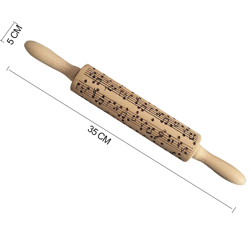 Стиль тиснение скалка для выпечки печенья лапши печенье, фондан, пирог тесто с гравировкой ролик дерево подарки 15 цветов - Цвет: note S
