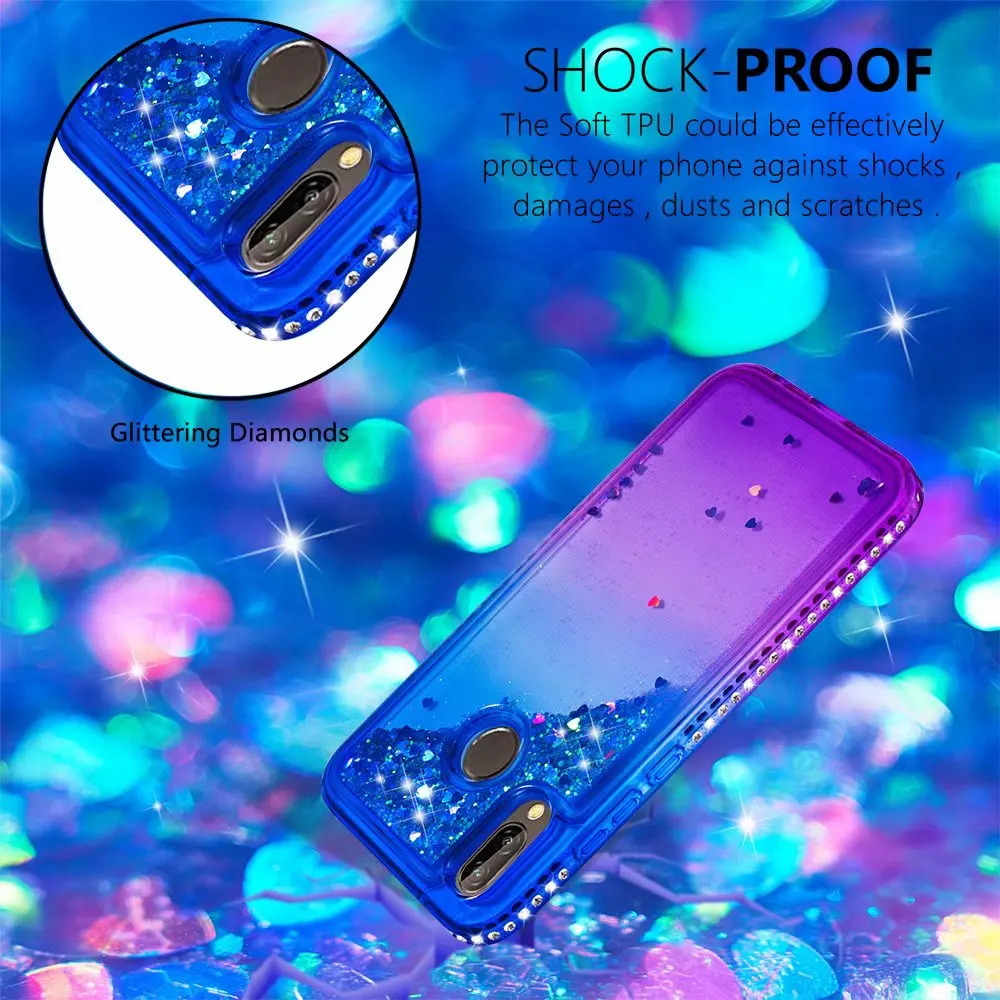 Gradient Glitter Liquid Diamond Bling Soft TPU Case Cover sFor Huawei P20 Lite Floating Shiny Phone Coque sfor Huawei Nova 3E    (3)