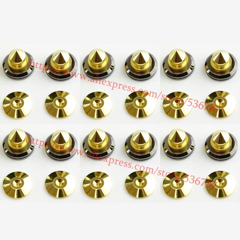 

NEW 12SET Gold Speaker Spikes Subwoofer Spikes Isolation CD Amplifier Turntable Pad Stand Feet nail shock absorber feet