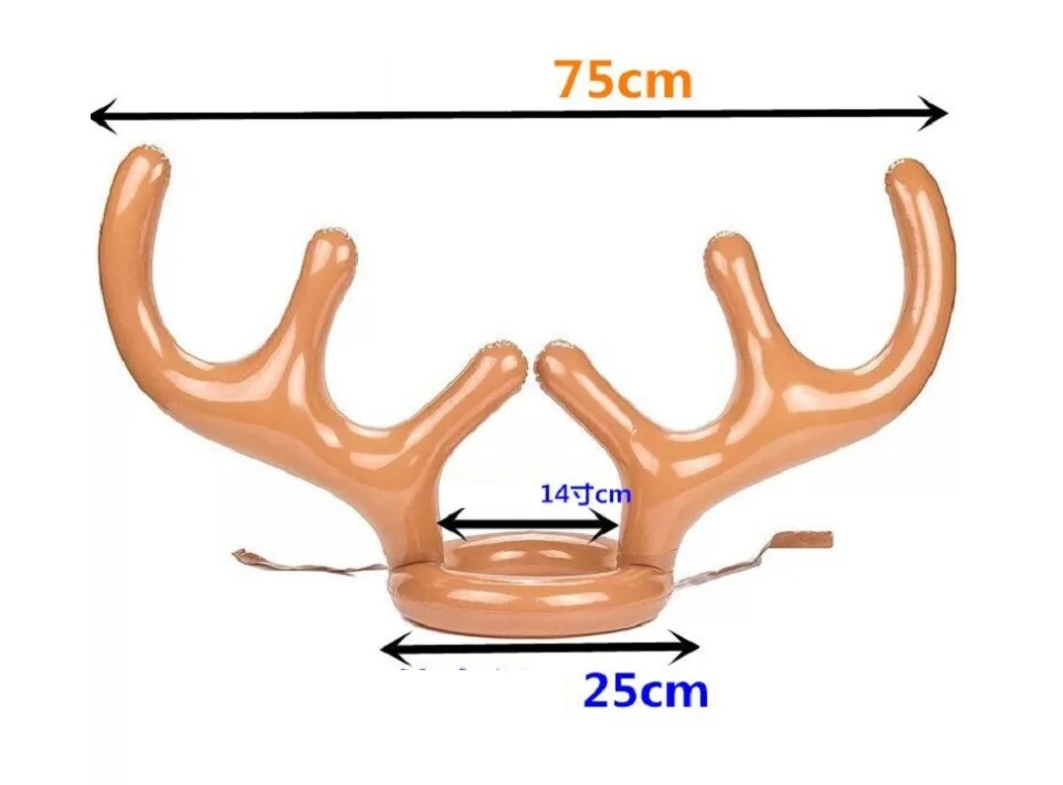 Забавная надувная шляпа оленьи рога Рождественская игрушка для детей Рождественская Детская Вечеринка Мультяшные шляпы школьные домашние уличные подарок год