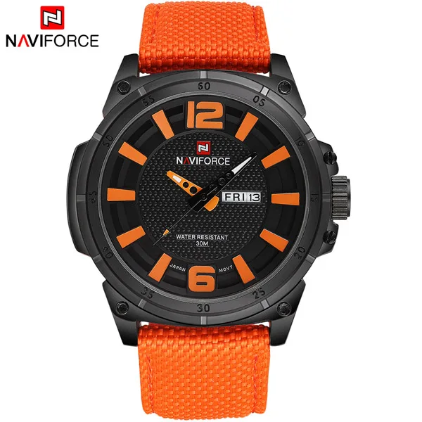 NAVIFORCE мужские часы Топ люксовый бренд мужские спортивные военные кожаные водонепроницаемые наручные часы Мужские кварцевые часы Relogio Masculino - Цвет: BOO