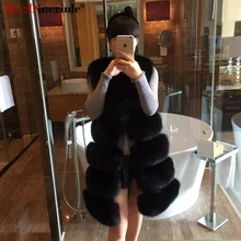 BOoDinerinle зимнее пальто из искусственного меха Черная куртка толстый теплый жилет размера плюс длинная верхняя одежда из искусственного меха Женское зимнее элегантное пальто PC035