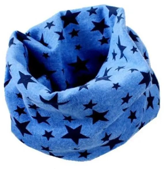 LIHFSI/ Модный осенне-зимний шарф для девочек, детские нагрудники-шарфы для девочек, шарфы для мальчиков с круглым вырезом, Детские воротники - Цвет: blue star