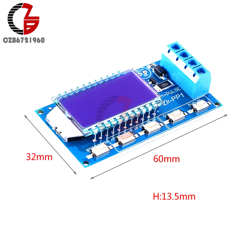 PWM Генератор импульсных сигналов модуль DC 3,3 V-30 V 1Hz-150 кГц 1CH Регулируемая Частота Рабочий цикл квадратной волны Защита от неправильной полярности ЖК-дисплей