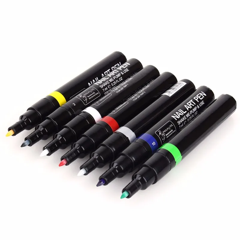 16 цветов, цветная дешевая ручка для дизайна ногтей, инструменты для ногтей, УФ Гель-лак для ногтей, ручки для 3D дизайна ногтей, сделай сам, украшение