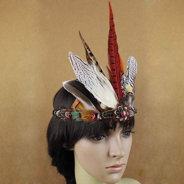 Free Shipping New Indian Tribal Chiefs Feather Headdress Hair ...