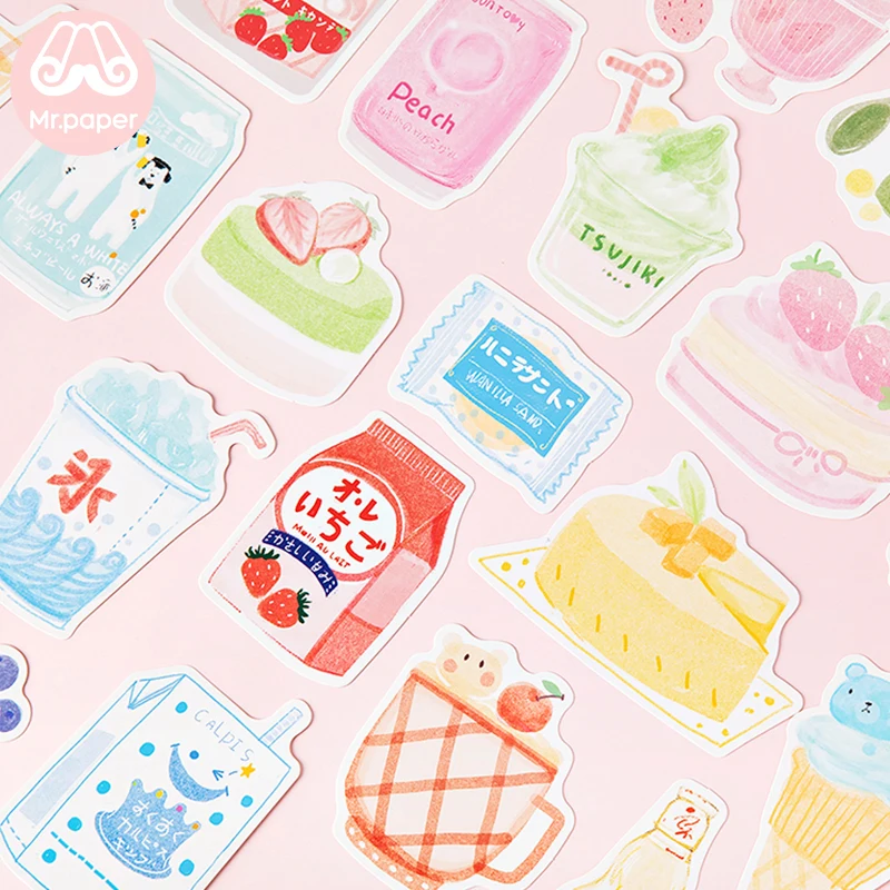 Mr. paper 30 шт./кор. в японском стиле нерегулярная открытка Kawaii Молочный Сок закуски s