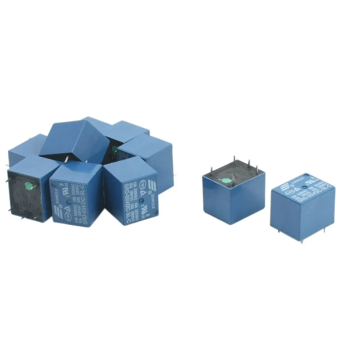 

10Pcs SRD-05VDC-SL-C DC 5V Rating Coil SPDT Miniature Power Relay Blue