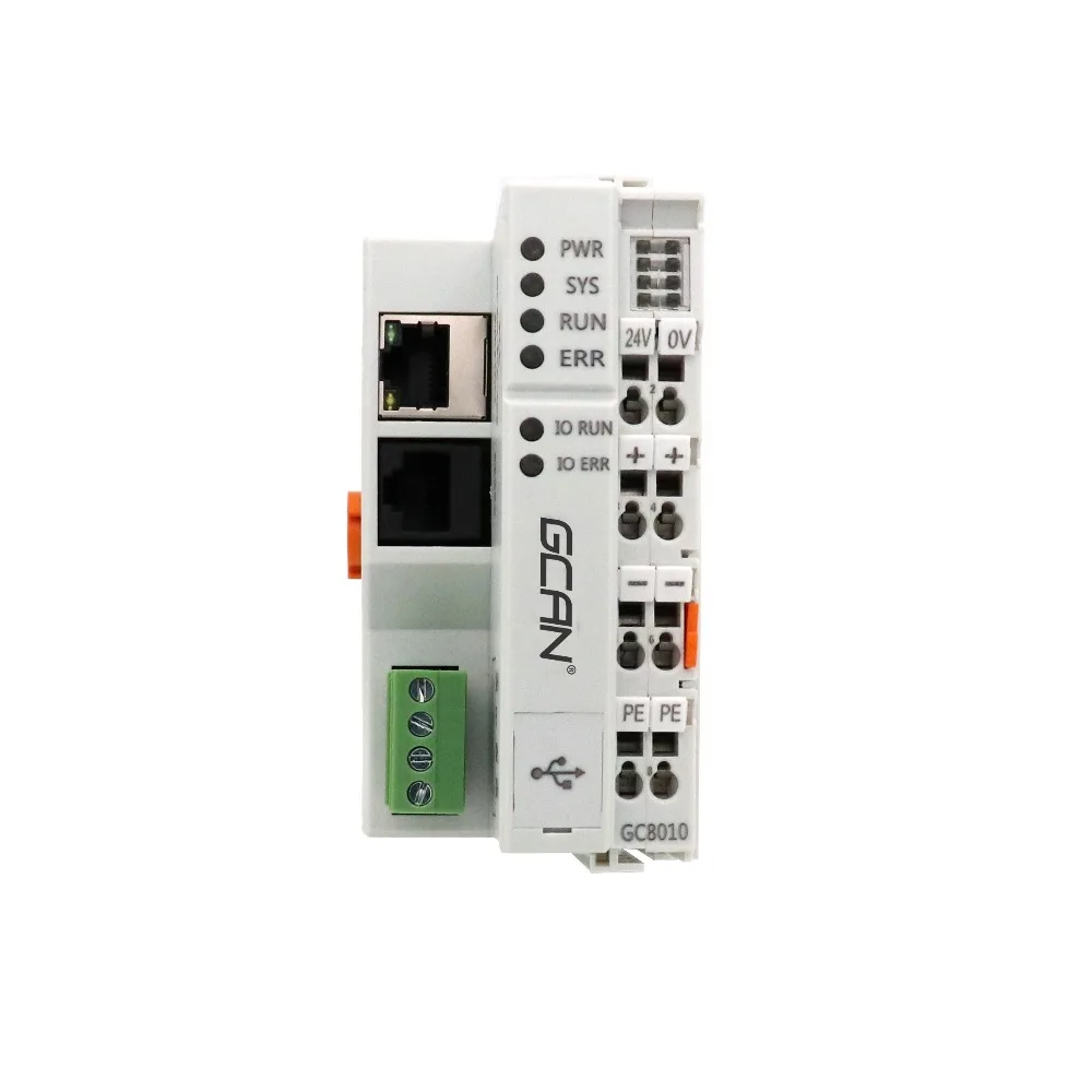 GCAN PLC программируемый логический контроллер Поддержка RS232/482, Ethernet, Modbus, CAN/CANopen с цифровым и аналоговым входом и выходом