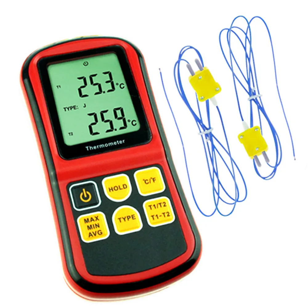 Digital K/J/T/E/R/S/N Type Thermocouple Thermometer Dual