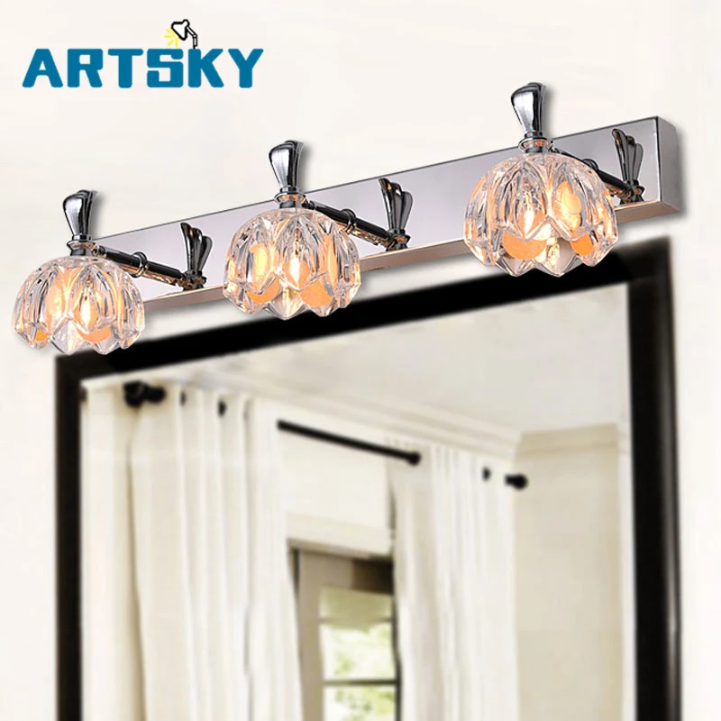 

Wall Light LED Crystal Front Mirror Lamp for Bathroom Washroom Makeup Headlight Moisture anti-fog Wall Lamp AY621
