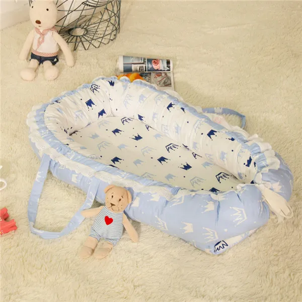 Baby Nest Bed Baby Crib Washable Travel Bed Crib for Newborn Infant Cotton Cot Bumper Cradle Dropshipping - Цвет: C11