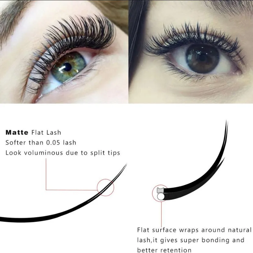 MASSCAKU False Natural Ellipse eyelashes C/D Matte Individual Eyelash Extension Flat Lashes Extensions Split-tips Wholesale MASSCAKU False Natural Ellipse eyelashes C/D Matte Individual Eyelash Extension Flat Lashes Extensions Split-tips Wholesale