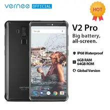 Vernee V2 Pro глобальной сети IP68 Водонепроницаемый прочный смартфон 5,9" FHD Full Экран 6 ГБ 64 ГБ 21MP Android 8,1 4 г мобильного телефона