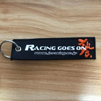 

High quality JDM JS Racing emblem embroidery nylon Auto motorcycle key ring for Honda keychain civic turbo gk5 car accessories