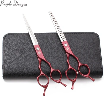 

2Pcs Z9029 7" 440C Straight Shears Thinning Scissors Animal Scissors Dog Grooming Kit Professional Pet Scissors Set Dropshipping