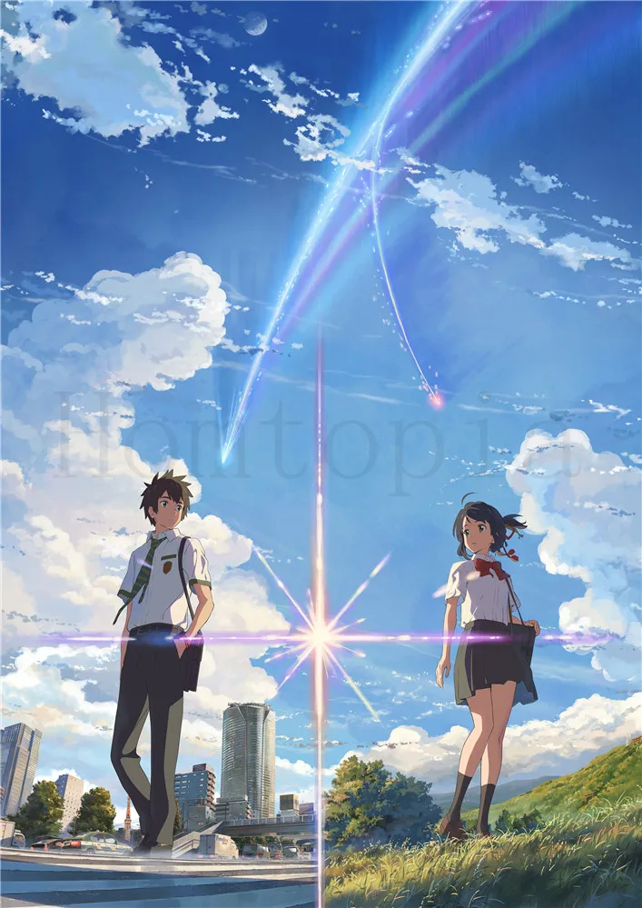 Японские Мультяшные плакаты Makoto Shinkai наклейки на стену с вашим именем бумажные